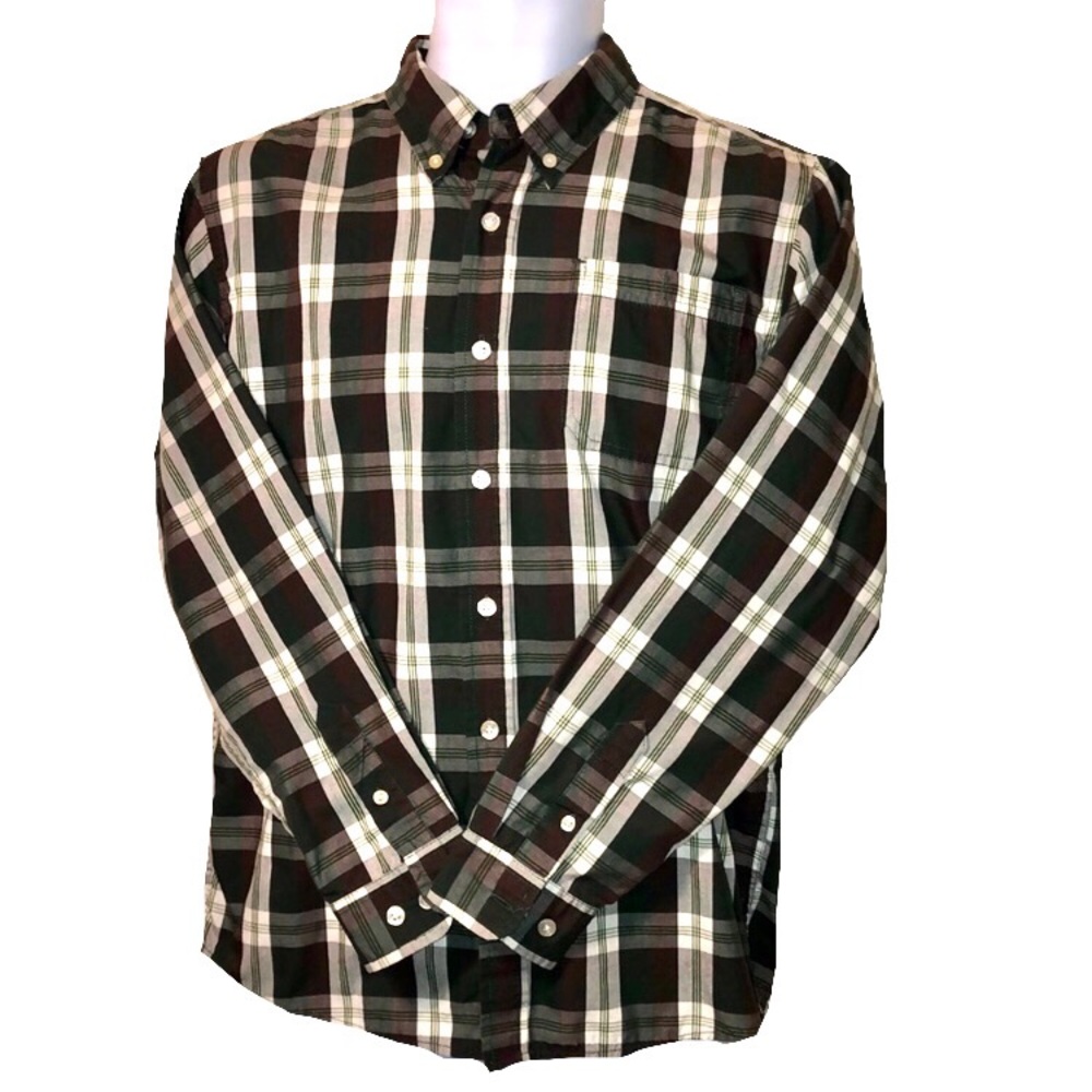 Basic Editions Plaid Dress Shirt Boys Sz XL